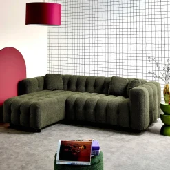 Ecksofa, wendbar, mit strukturiertem Bouclé-Bezug