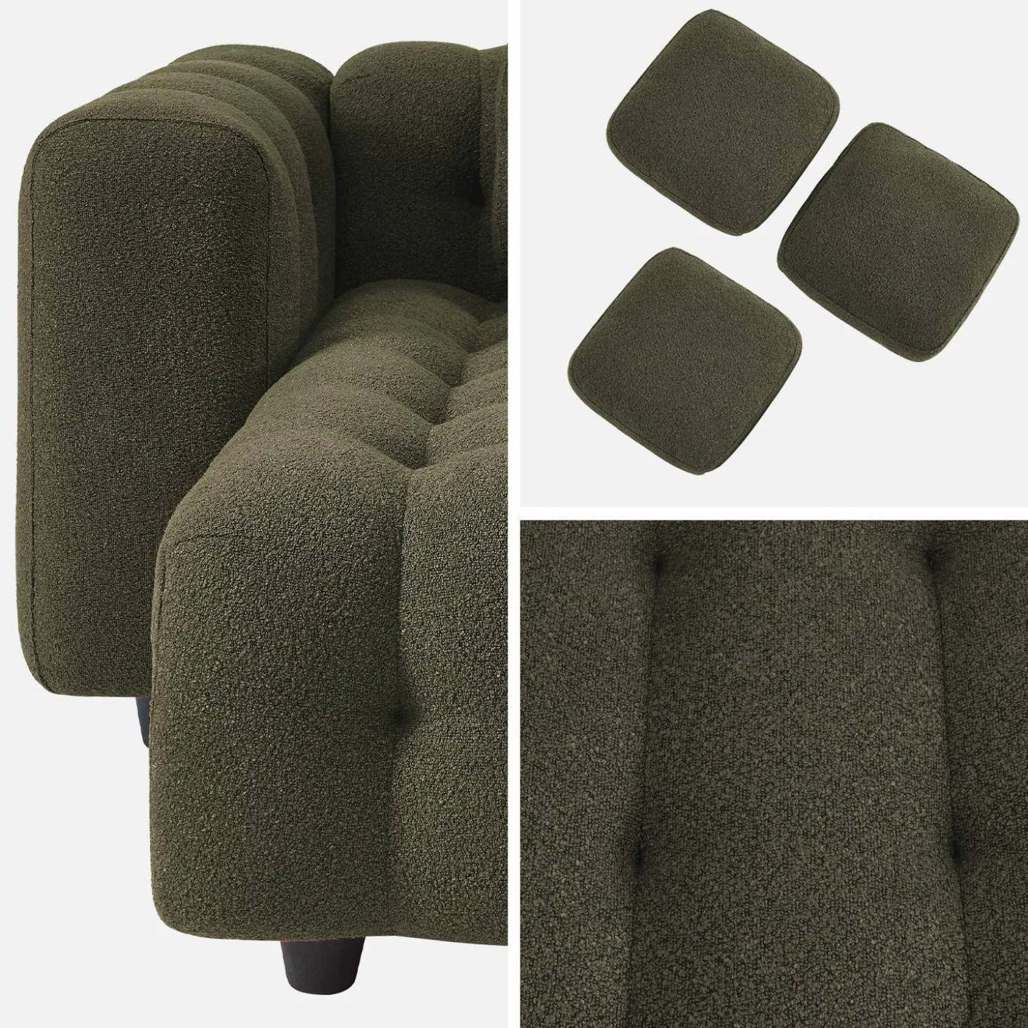 Ecksofa, wendbar, mit strukturiertem Bouclé-Bezug