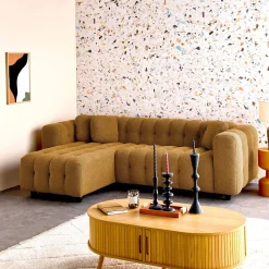 Ecksofa, wendbar, mit strukturiertem Bouclé-Bezug