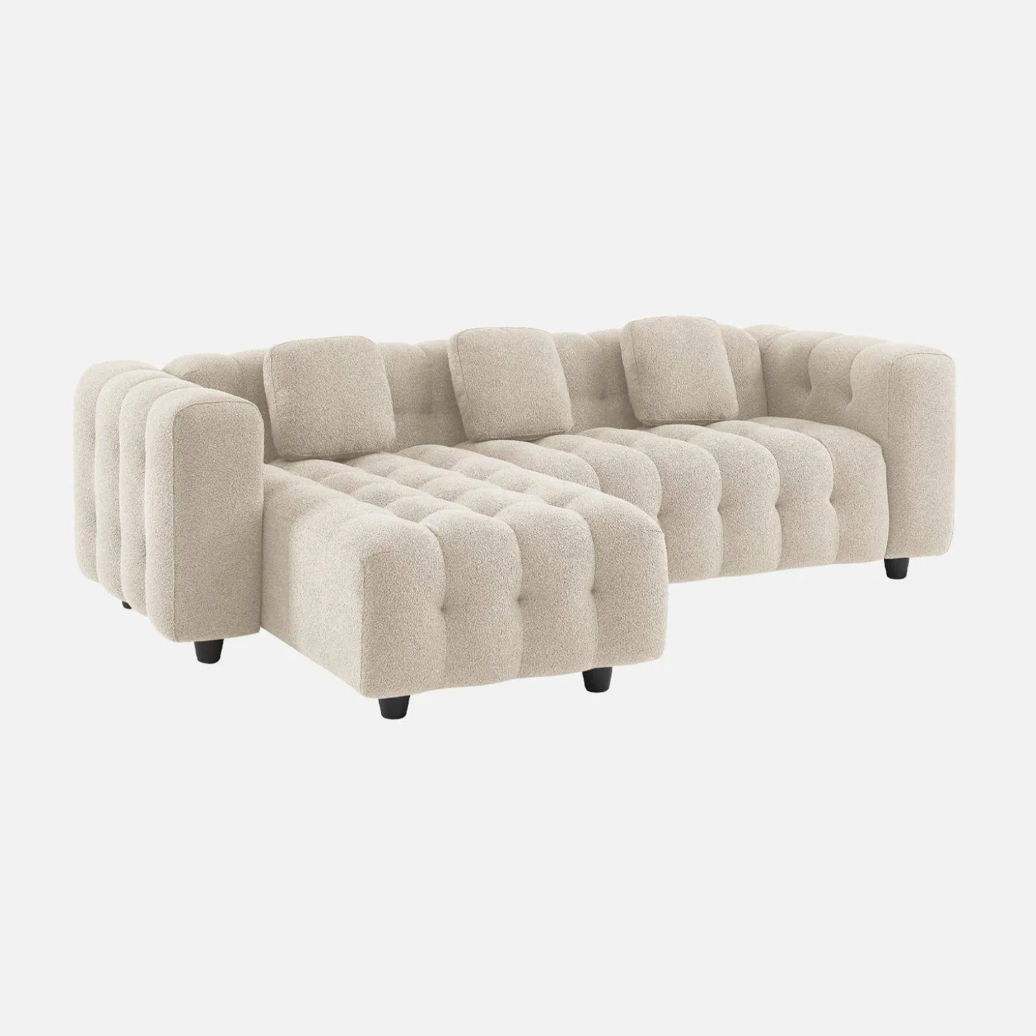 Ecksofa, wendbar, mit strukturiertem Bouclé-Bezug