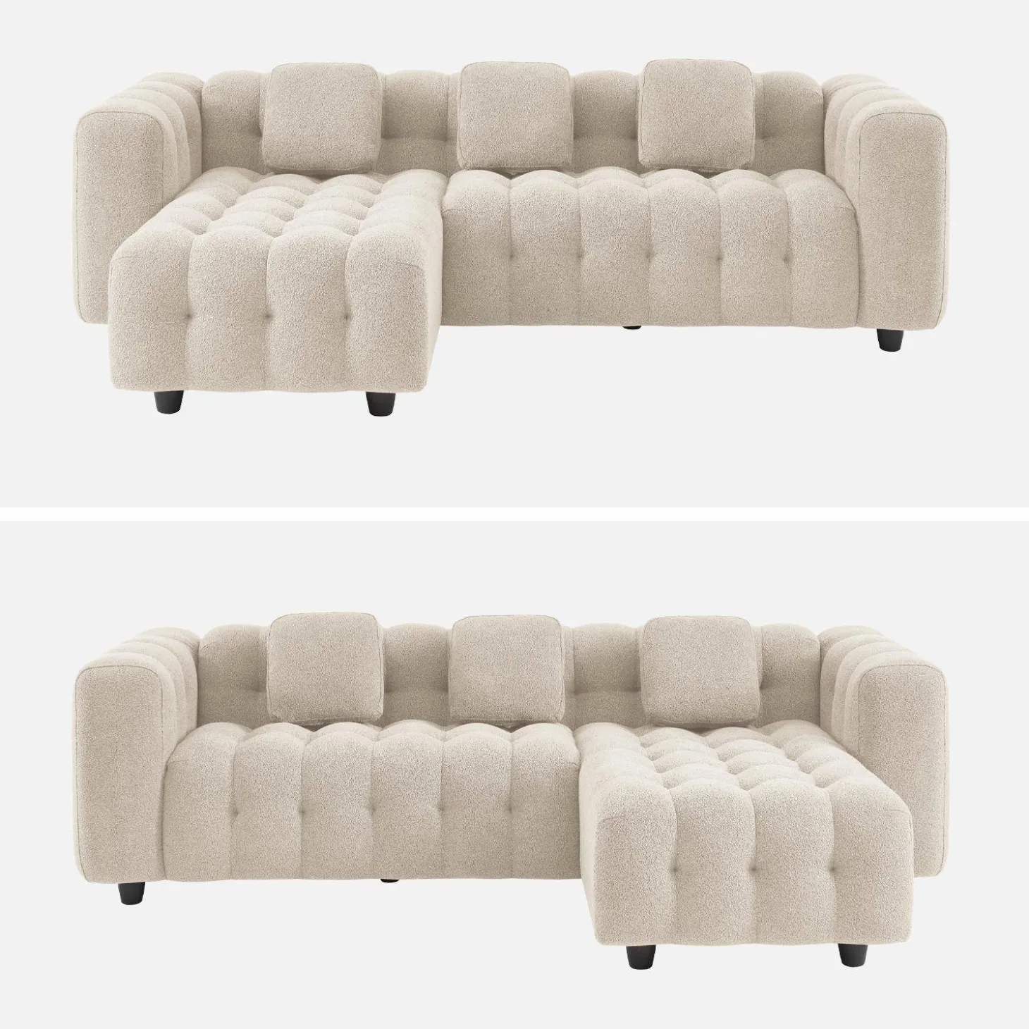 Ecksofa, wendbar, mit strukturiertem Bouclé-Bezug