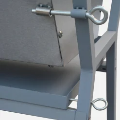 Edelstahl Elektrospieß, schwenkbar, motorisiert, Holzkohle-Grill, mit Abdeckung