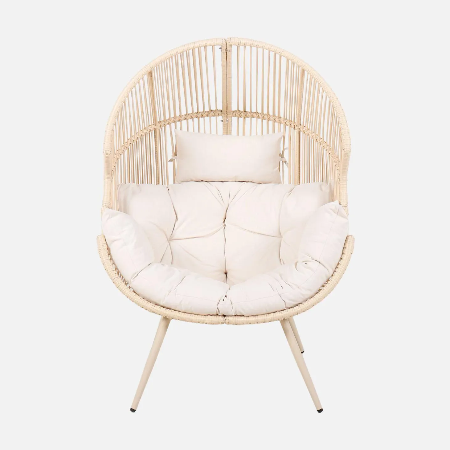 Ei-Sessel für Outdoor aus Stahl und Kunststoff