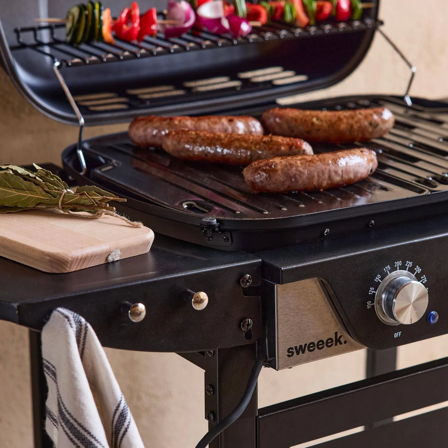 Elektrischer Grill mit 2 Brennern, emaillierter Stahl 2300 W
