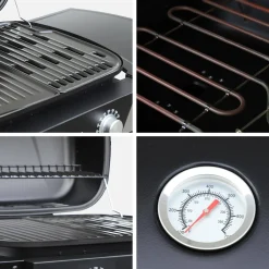 Elektrischer Grill mit 2 Brennern, emaillierter Stahl 2300 W