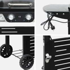 Elektrischer Grill mit 2 Brennern, emaillierter Stahl 2300 W
