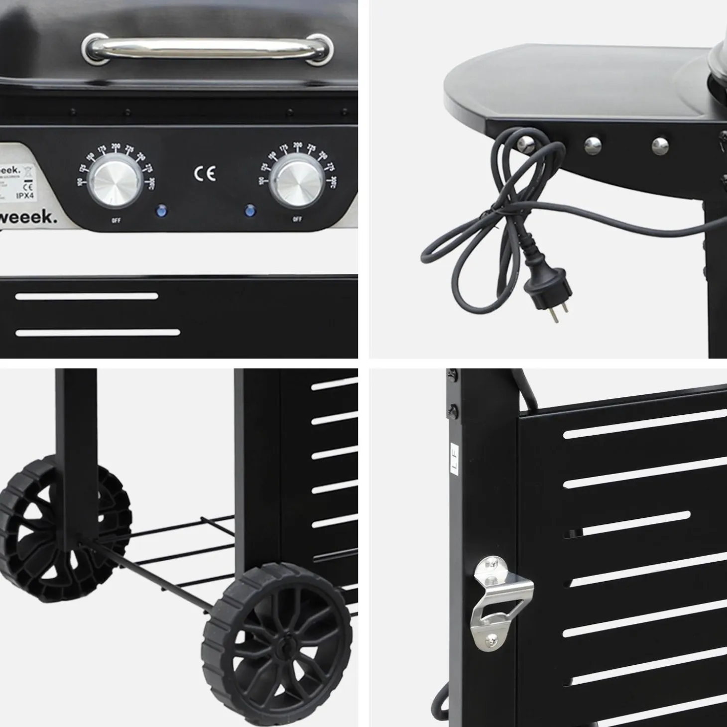 Elektrischer Grill mit 2 Brennern, emaillierter Stahl 2300 W