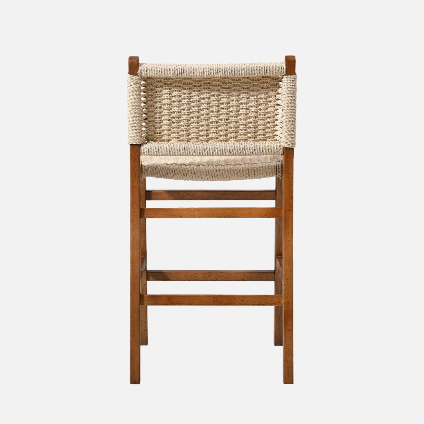2er-Set Barhocker aus Heveaholz mit Seilbespannung