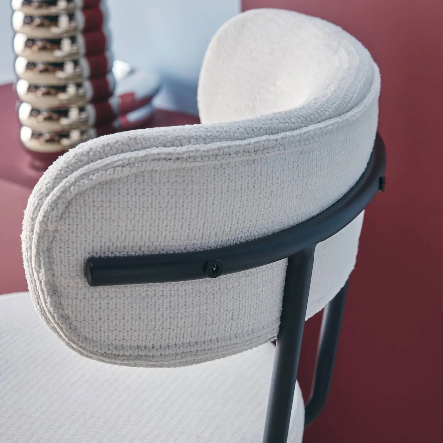 2er-Set Barhocker mit drehbarem Sitz aus Metall mit Stoffbezug