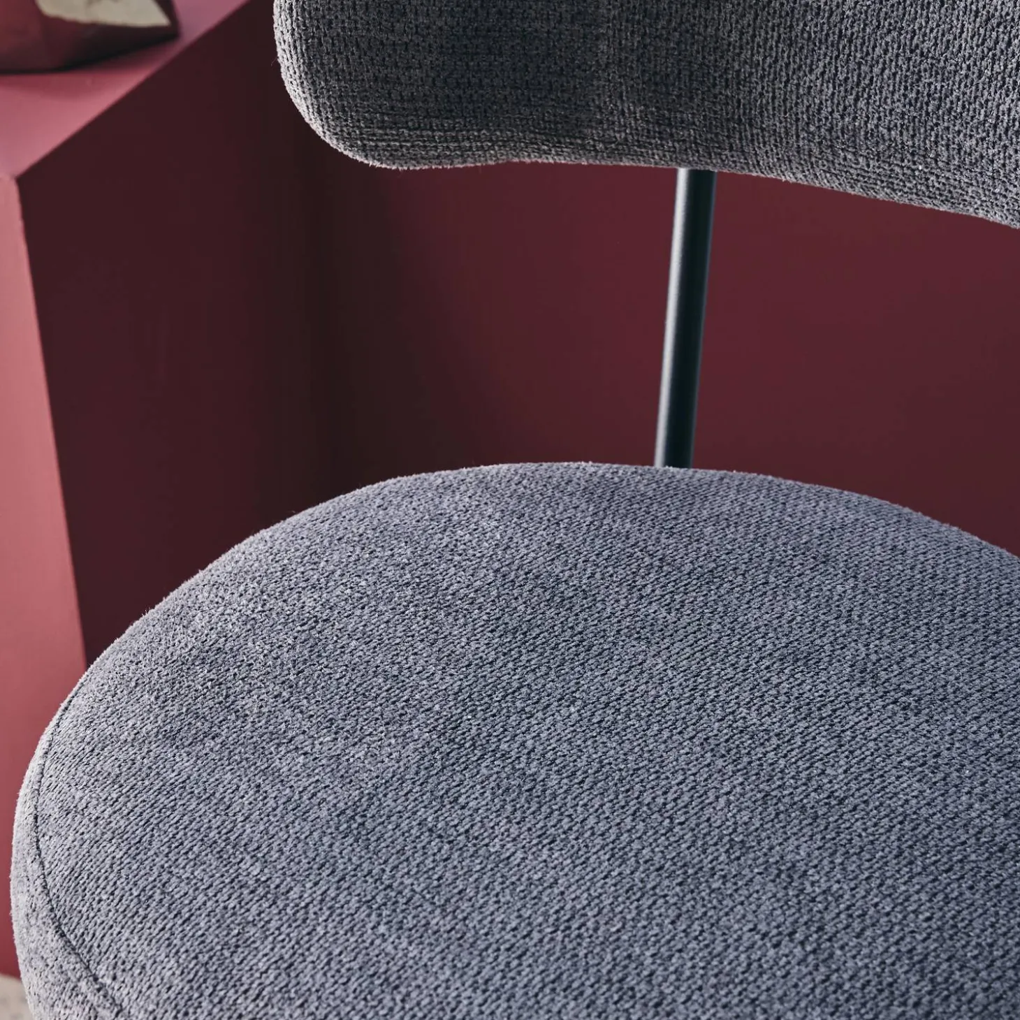 2er-Set Barhocker mit drehbarem Sitz aus Metall mit Stoffbezug