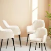 4er Set Bouclé Sessel mit Metallbeinen