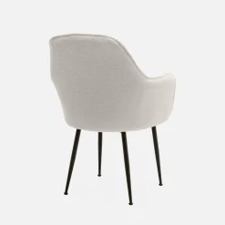 4er Set Bouclé Sessel mit Metallbeinen