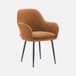 2er-Set Cord-Sessel mit mattschwarzen Metallbeinen