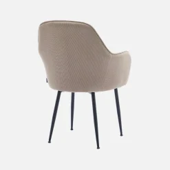 2er-Set Cord-Sessel mit mattschwarzen Metallbeinen