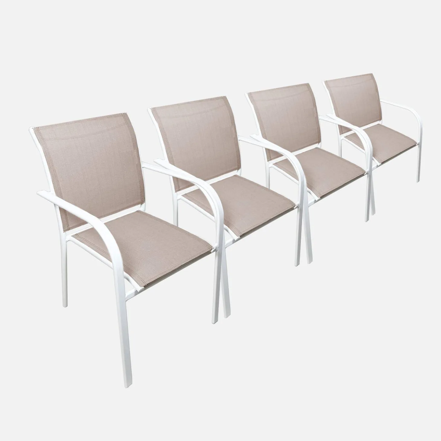 4er-Set Gartensessel aus Aluminium