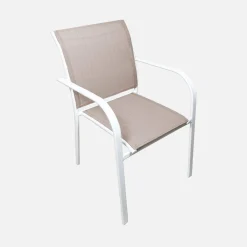 4er-Set Gartensessel aus Aluminium