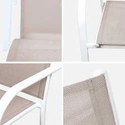 4er-Set Gartensessel aus Aluminium