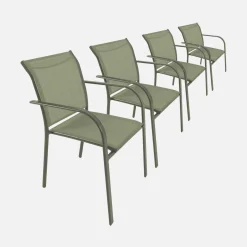 4er-Set Gartensessel aus Aluminium