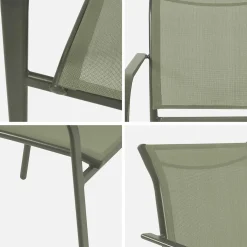 4er-Set Gartensessel aus Aluminium