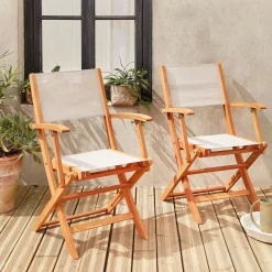 2er-Set Gartensessel aus Holz, Klappbar