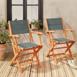 2er-Set Gartensessel aus Holz, Klappbar