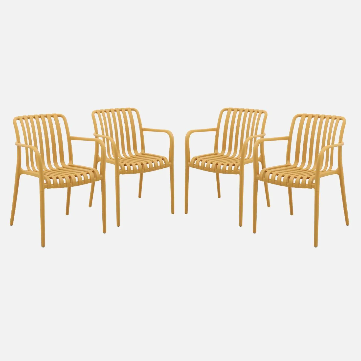 4er Set Gartensessel aus Kunststoff