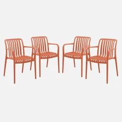 4er Set Gartensessel aus Kunststoff