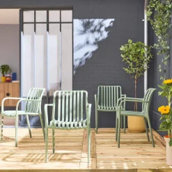 4er Set Gartensessel aus Kunststoff