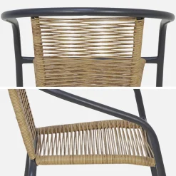 4er-Set Gartensessel aus Stahl mit Kunststoff-Bespannung