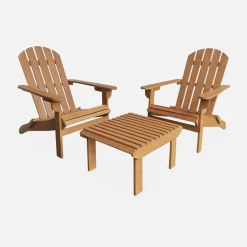 2er-Set Gartensessel mit Fußstütze