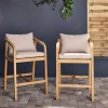 2er-Set Gartenstühle aus Akazienholz mit Seilbespannung