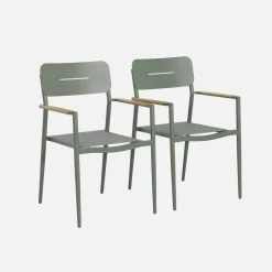 2er-Set Gartenstühle aus Aluminium und Textilene