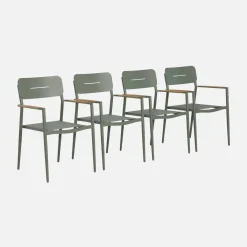 4er-Set Gartenstühle aus Aluminium und Textilene