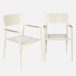 2er-Set Gartenstühle aus Aluminium und Textilene