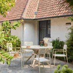 4er-Set Gartenstühle aus Aluminium und Textilene