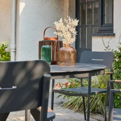 4er-Set Gartenstühle aus Aluminium und Textilene