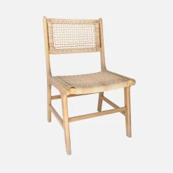 2er Set Gartenstühle aus Holz und Geflecht