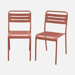 2er-Set Gartenstühle aus Stahl
