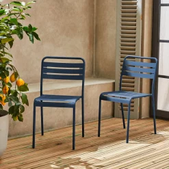 2er-Set Gartenstühle aus Stahl