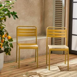 2er-Set Gartenstühle aus Stahl