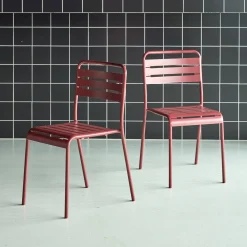 2er-Set Gartenstühle aus Stahl