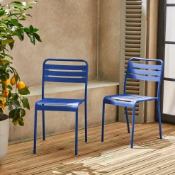 2er-Set Gartenstühle aus Stahl
