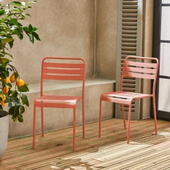 2er-Set Gartenstühle aus Stahl
