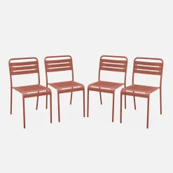4er-Set Gartenstühle aus Stahl