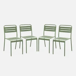 4er-Set Gartenstühle aus Stahl
