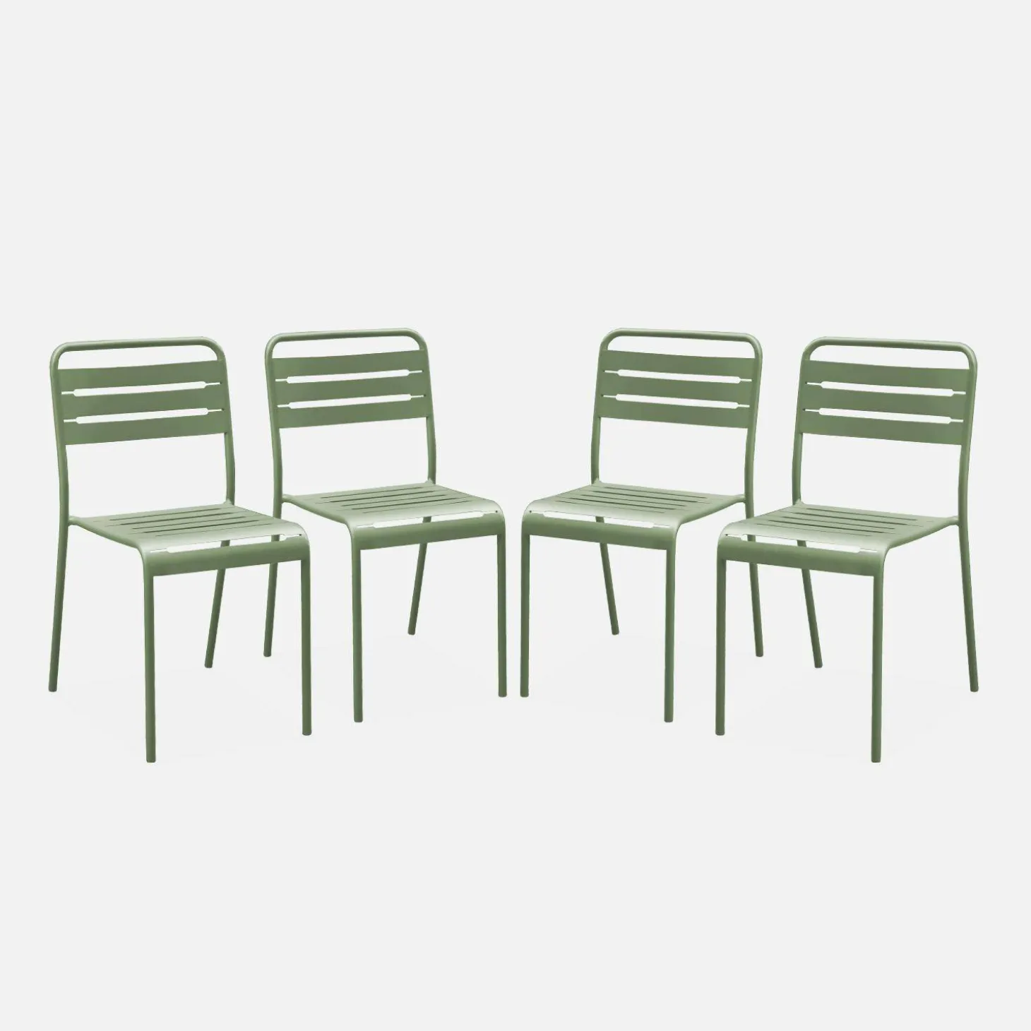 4er-Set Gartenstühle aus Stahl
