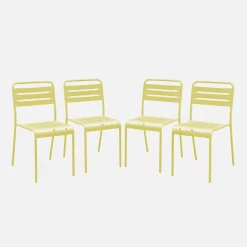 4er-Set Gartenstühle aus Stahl