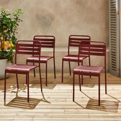 4er-Set Gartenstühle aus Stahl