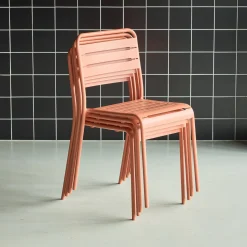 4er-Set Gartenstühle aus Stahl
