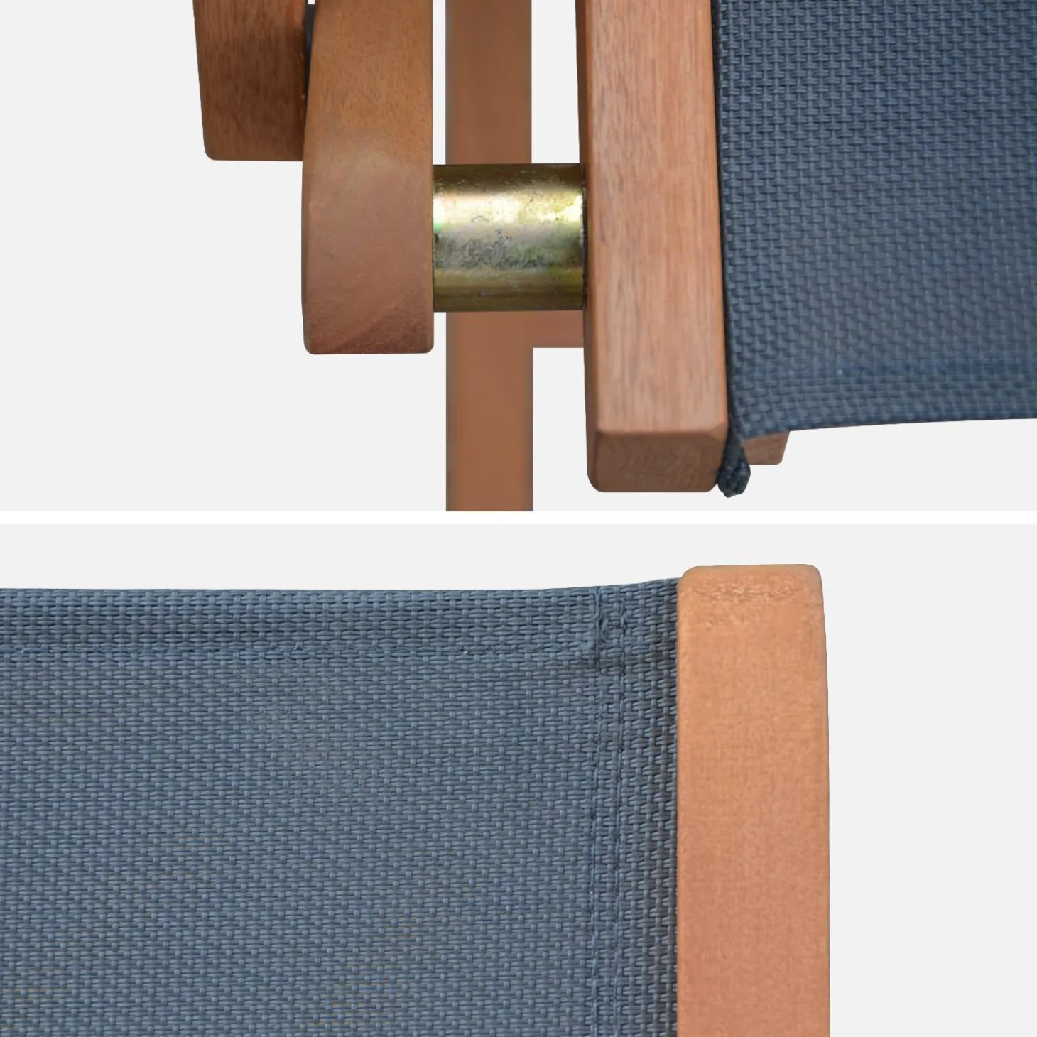 2er Set Gartenstühle Klappstühle, Holz und Textilene